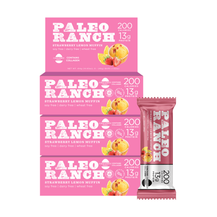 Paleo Strawberry lemon muffin, Strawberry lemon muffin Paleo, Box of Paleo Bars, Case of Paleo Bars, Paleo Diet Bar Box, Paleo Diet Bar Case