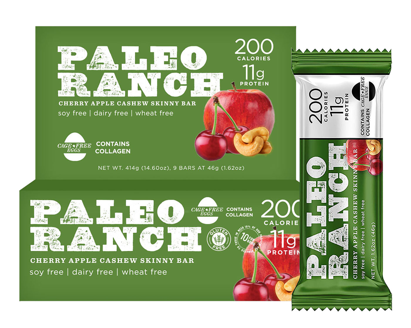 Paleo Ranch Skinny Bar Box, cherry apple cashew paleo bar box, wholesale nutrition bars, wholesale protein bars, buy protein bars in bulk, buy paleo bars in bulk